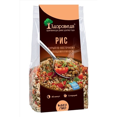 Рис бурый с машем и овощами по-восточному 250 г ЭКОПРОДУКТЫ, 1184741