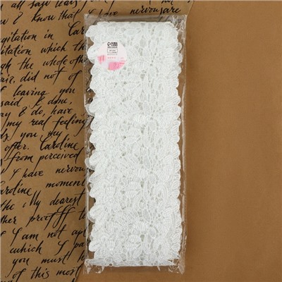 Кружево гипюровое, 85 мм, 6.8±0.5 м, цвет белый