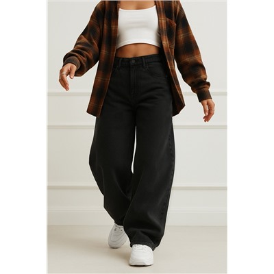 Женские джинсы багги с высокой посадкой Happyfox