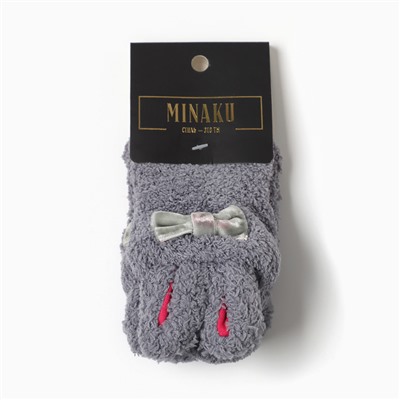 Носки для девочки махровые MINAKU, серые, размер 11