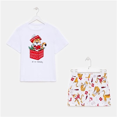 Пижама женская новогодняя (футболка и шорты) KAFTAN «Тигры» р.44-46