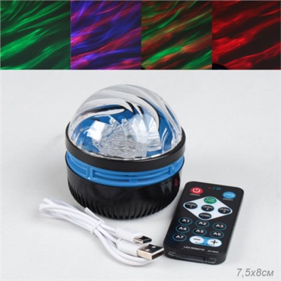 Проектор диско-шар ночник светодиодный классический, настольный 7,5 см / CW182609-22 /уп 100/