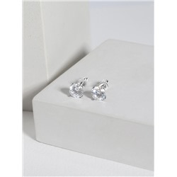 Серьги-пусеты из серебра с фианитами родированные S2181011010