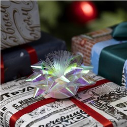 Светодиодная игрушка «Бант-звезда» 10 см, от батареек LR44×3, свечение мульти, перламутровая