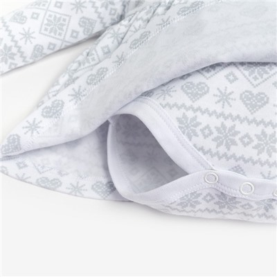 Боди - платье детское «Крошка Я. Олени», рост 62-68 см, белое