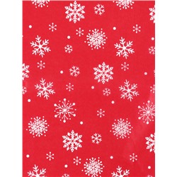 Бумага новогодняя упаковочная тишью «Снежинки на красном», красная, 50×66 см