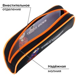 Пенал школьный, текстиль, 8×21×4 см«Тигр»