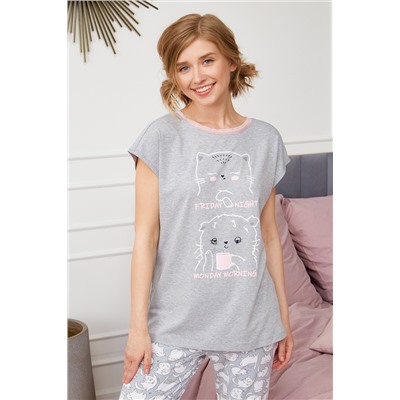 Комплект жен: фуфайка (футболка), брюки укороченные (бриджи) Mia Cara SS23WJ353 Sweety Wink