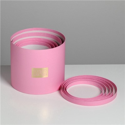 Набор коробок для цветов 5 в 1, упаковка подарочная, «Нежность», 14×14×13 см - 22×22×19.5 см