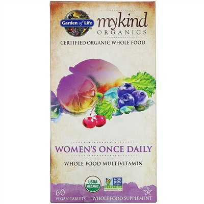 Garden of Life, KIND Organics, Women's Once Daily, 60 веганских таблеток