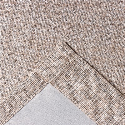 Штора блэкаут портьерная «Этель» Natural, 270×300 см, бежевая, рогожка 275 г/м²