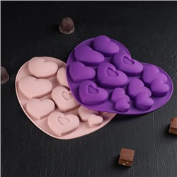 Форма для шоколада «Лямур», силикон, 20.5×19×2 см, 9 ячеек, МИКС