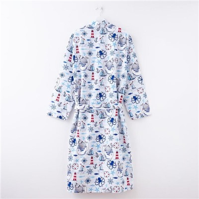 Халат мужской удлинённый Этель «Капитан» размер 46-48, вафля 200 г/м², 100% хлопок