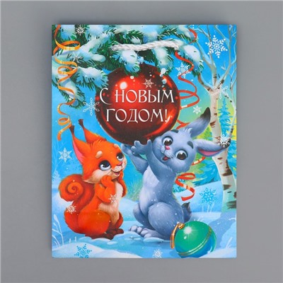 Пакет подарочный новогодний ламинированный «Тебе в Новый год», S 12×15×5.5 см