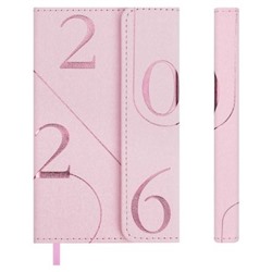 Еженедельник 2026 г. 155х95 мм 128 стр. 70353 "БЬЯНЧИНИ РОЗОВЫЙ" кожзам Феникс