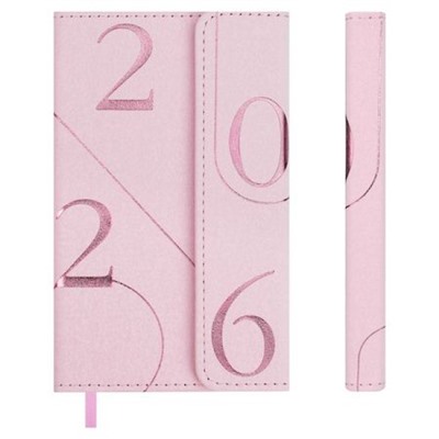 Еженедельник 2026 г. 155х95 мм 128 стр. 70353 "БЬЯНЧИНИ РОЗОВЫЙ" кожзам Феникс