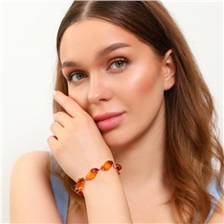 Браслет ювелирная бижутерия коллекция "Дубай", покрытие позолота, вставка: искусственный янтарь, арт.314.584