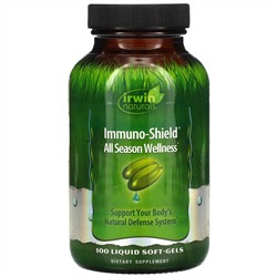 Irwin Naturals, Immuno-Shield, All Season Wellness, 100 Liquid Soft-Gels + Vitamin C, 500 mg, 30 Capsules