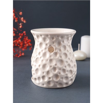 Аромалампа для эфирных масел «Пузырьки», керамика, белый, 8.5×8.5×9.5 см