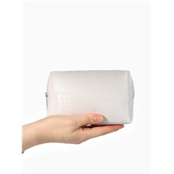Косметичка ONE COLOR, на молнии, искусственная кожа, белая