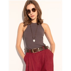 Топ из трикотажа в широкий рубчик