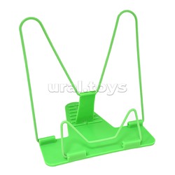 Подставка для учебников и книг "Attomex" 18x17 см, никелированный металл и пластик, в пластиковом пакете с европодвесом, зеленая