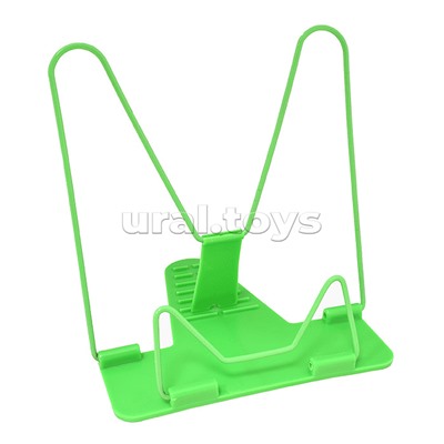 Подставка для учебников и книг "Attomex" 18x17 см, никелированный металл и пластик, в пластиковом пакете с европодвесом, зеленая