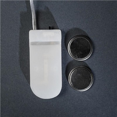 Гирлянда «Нить» 5 м роса, IP20, серебристая нить, 50 LED, батарейки CR2032×2 (в комплекте), свечение красное