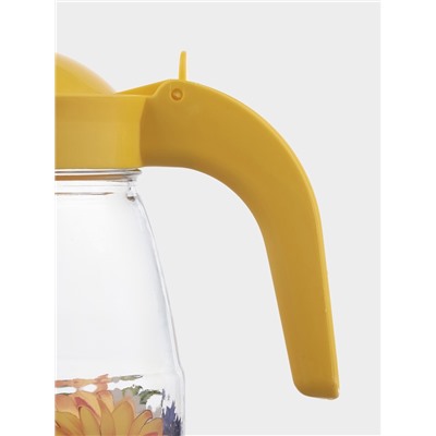 Набор для напитков «Подсолнух», 7 предметов: кувшин, 6 стаканов, стекло, прозрачный, жёлтый