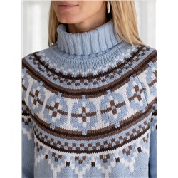 Свитер фактурной вязки из хлопка с акрилом