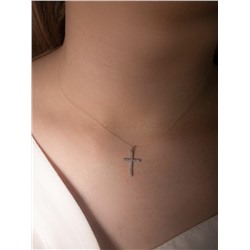 Колье из серебра с фианитами родированное (на леске) 441-10-122р