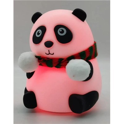 Ночник силиконовый сенсорный с таймером 30мин, Панда с шарфиком