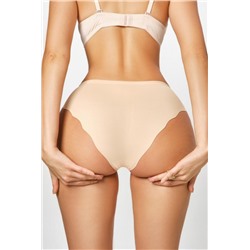 Трусы OIRO 906 слипы бесшовные волнистый край 1 шт (Бежевый)