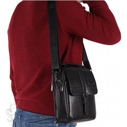 Сумка мужская кожаная 1556SG black Fuzhinino