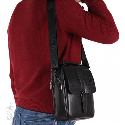 Сумка мужская кожаная 1556SG black Fuzhinino