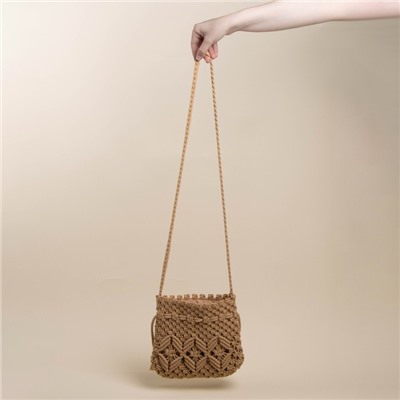 Сумка женская SL Home, ручное плетение, хлопок, длина ручек 55 см, 22×22 см