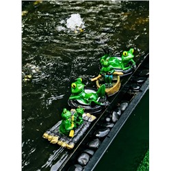 Садовая фигура из полистоуна «Лягушка лежит на шине», 14×13×9.5 см, водоплавающая
