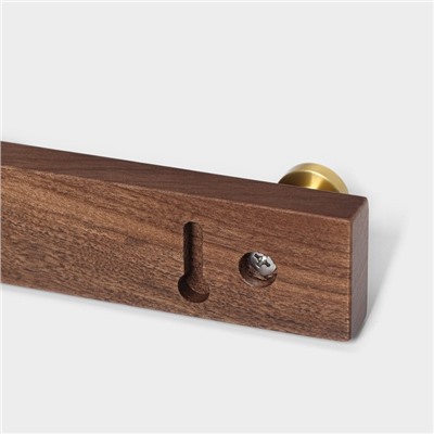 Крючки для полотенец на планке Stölz Hölzern Premiere, 45×3.5×4.2 см, тёмное дерево
