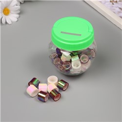 Клейкая лента пластик в банке «Перл. Белый и фиолет», набор 40 шт., 1.2 см, дл.0.9 м, 7×7×9 см