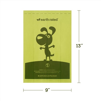 Earth Rated, пакеты для уборки за собаками, без запаха, 120 пакетов, 8 запасных рулонов