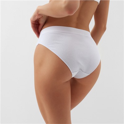 Трусы женские слипы MINAKU рубчик, набор 3 шт., размер 40-42, белые, бежевые, чёрные