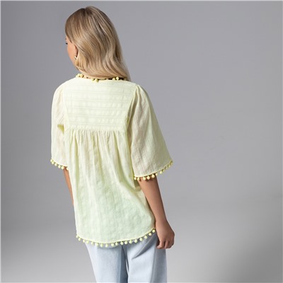 Блуза свободного кроя, Летний фольклор (желтая)