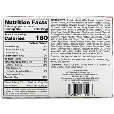 Pure Protein, Батончик с кофейным кремом, 6 батончиков, 50 г (1,76 унций) каждый
