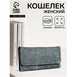 Кошелёк женский на магните, 20×3×9 см, серый