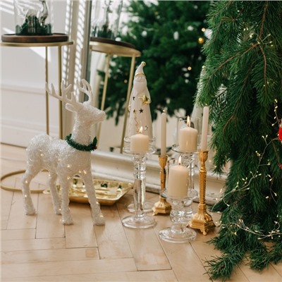 Светодиодная фигура «Олень» 30×46×15 см, акрил, батарейки ААх2 (не в комплекте), свечение тёплое белое