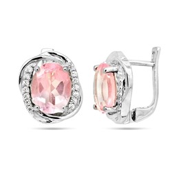 Серьги из серебра морганит, Адели