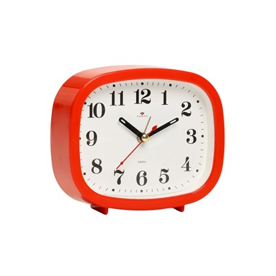 Будильник-часы настольные «Классика», дискретный ход, 12.5×10.5 см, от батарейки АА, красный