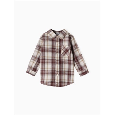 Рубашка детская фланелевая KAFTAN, размер 30 (98-104 см), коричневая