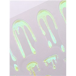 Наклейки для ногтей «Мороженое», голографические, белые