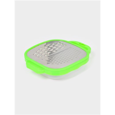 Тёрка с контейнером Доляна «Универсал», 2 в 1, 19×14.5×3.5 см, зелёная